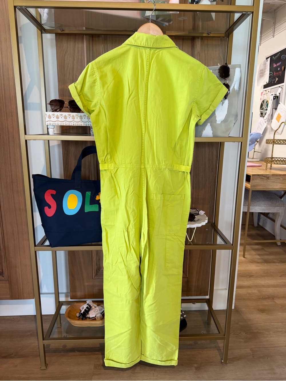 pistola Neon Lime Short-Sleeve One-Piece Jumpsuit - Picture 5 of 5